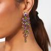 imageBriLove Womens Wedding Bridal Dangle Earrings for Party Prom Crystal MultiLayer Teardrop Cluster Bling Earring09Vitrail Medium GoldTone