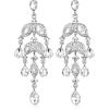 imageBriLove Gorgeous Shiny Rhinestones Teardrop Marquise Cluster Chandelier Long Dangle Earrings for Women Wedding Party Prom Jewelry AccessoryClear SilverTone