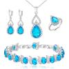 15-Blue Topaz Silver-Tone