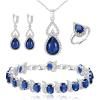 06-Sapphire Color Silver-Tone