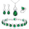04-Emerald Color Silver-Tone