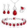 09-Ruby Color Silver-Tone