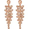 imageBriLove Womens Wedding Bridal Dangle Earrings for Party Prom Crystal MultiLayer Teardrop Cluster Bling Earring08Peach RoseGoldToned