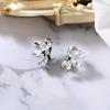 imageBriLove Gorgeous Stunning Rhinestone Marquise Clipon Earrings for Women Wedding Bridal Party Prom AccessoriesClear BlackTone