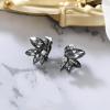 imageBriLove Gorgeous Stunning Rhinestone Marquise Clipon Earrings for Women Wedding Bridal Party Prom AccessoriesGrey BlackTone