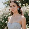 imageBriLove Gorgeous Stunning Rhinestone Marquise Clipon Earrings for Women Wedding Bridal Party Prom AccessoriesLight Blue BlackTone