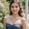 imageBriLove Gorgeous Stunning Rhinestone Marquise Clipon Earrings for Women Wedding Bridal Party Prom AccessoriesSapphire Color BlackTone