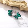 imageBriLove Gorgeous Stunning Rhinestone Marquise Stud Earrings for Women Wedding Bridal Party Prom AccessoriesEmerald Color BlackTone