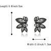 imageBriLove Gorgeous Stunning Rhinestone Marquise Stud Earrings for Women Wedding Bridal Party Prom AccessoriesGrey BlackTone