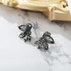 imageBriLove Gorgeous Stunning Rhinestone Marquise Stud Earrings for Women Wedding Bridal Party Prom AccessoriesGrey BlackTone