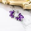 imageBriLove Gorgeous Stunning Rhinestone Marquise Stud Earrings for Women Wedding Bridal Party Prom AccessoriesPurple BlackTone
