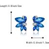 imageBriLove Gorgeous Stunning Rhinestone Marquise Stud Earrings for Women Wedding Bridal Party Prom AccessoriesRoyal Blue BlackTone