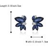 imageBriLove Gorgeous Stunning Rhinestone Marquise Stud Earrings for Women Wedding Bridal Party Prom AccessoriesSapphire Color BlackTone