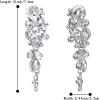 imageBriLove Wedding Bridal ClipOn Earrings for Women Bohemian Boho Crystal Multiple Teardrop Chandelier Dangle Jewelry Clear SilverTone