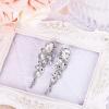 imageBriLove Wedding Bridal ClipOn Earrings for Women Bohemian Boho Crystal Multiple Teardrop Chandelier Dangle Jewelry Clear SilverTone