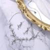 imageBriLove Wedding Jewelry Set for Bride Teardrop CZ Flower Leaf Filigree Necklace Earrings for PromClear