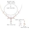 imageBriLove Wedding Jewelry Set for Bride Teardrop CZ Flower Leaf Filigree Necklace Earrings for PromClear RoseGoldtone