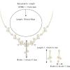 imageBriLove Wedding Jewelry Set for Bride Teardrop CZ Flower Leaf Filigree Necklace Earrings for PromClear goldtone
