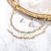 imageBriLove Wedding Jewelry Set for Women Bride Gorgeous Stunning Crystal Flower Leaf Cluster Choker Necklace Link Bracelet Stud Earrings Bridal BridesmaidIridescent AB GoldTone