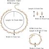 imageBriLove Wedding Jewelry Set for Women Bride Gorgeous Stunning Crystal Flower Leaf Cluster Choker Necklace Link Bracelet Stud Earrings Bridal BridesmaidPink GoldTone