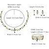 imageBriLove Wedding Jewelry Set for Women Bride Gorgeous Stunning Crystal Flower Leaf Cluster Choker Necklace Link Bracelet Stud Earrings Bridal BridesmaidEmerald Color GoldTone