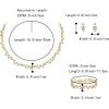 imageBriLove Wedding Jewelry Set for Women Bride Gorgeous Stunning Crystal Flower Leaf Cluster Choker Necklace Link Bracelet Stud Earrings Bridal BridesmaidIridescent AB GoldTone
