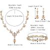 imageBriLove Wedding Jewelry Set for Women Bride YNecklace Tennis Bracelet Dangle Earrings Crystal Teardrop Marquise Cluster for Bridal Bridesmaid01Champagne GoldToned