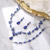 imageBriLove Wedding Jewelry Set for Women Bride YNecklace Tennis Bracelet Dangle Earrings Crystal Teardrop Marquise Cluster for Bridal Bridesmaid06Blue SilverTone