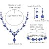 imageBriLove Wedding Jewelry Set for Women Bride YNecklace Tennis Bracelet Dangle Earrings Crystal Teardrop Marquise Cluster for Bridal Bridesmaid06Blue SilverTone