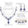 imageBriLove Wedding Jewelry Set for Women Bride YNecklace Tennis Bracelet Dangle Earrings Crystal Teardrop Marquise Cluster for Bridal Bridesmaid08Blue GoldTone