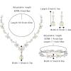 imageBriLove Wedding Jewelry Set for Women Bride YNecklace Tennis Bracelet Dangle Earrings Crystal Teardrop Marquise Cluster for Bridal Bridesmaid09Iridescent AB SilverTone