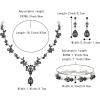 imageBriLove Wedding Jewelry Set for Women Bride YNecklace Tennis Bracelet Dangle Earrings Crystal Teardrop Marquise Cluster for Bridal Bridesmaid11Grey SilverTone