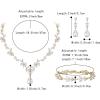 imageBriLove Wedding Jewelry Set for Women Bride YNecklace Tennis Bracelet Dangle Earrings Crystal Teardrop Marquise Cluster for Bridal BridesmaidClear GoldTone