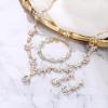 imageBriLove Wedding Jewelry Set for Women Bride YNecklace Tennis Bracelet Dangle Earrings Crystal Teardrop Marquise Cluster for Bridal BridesmaidClear GoldTone
