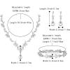 imageBriLove Wedding Jewelry Set for Women Bride YNecklace Tennis Bracelet Dangle Earrings Crystal Teardrop Marquise Cluster for Bridal BridesmaidClear SilverTone