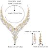imageBriLove Womens Wedding Bridal Austrian Crystal Teardrop Flower Cluster Statement Necklace Dangle Earrings Jewelry Set for Party Prom2PcsClear GoldTone
