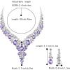 imageBriLove Womens Wedding Bridal Austrian Crystal Teardrop Flower Cluster Statement Necklace Dangle Earrings Jewelry Set for Party Prom2PcsLight Purple SilverTone