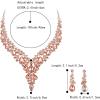 imageBriLove Womens Wedding Bridal Austrian Crystal Teardrop Flower Cluster Statement Necklace Dangle Earrings Jewelry Set for Party Prom2PcsPeach RoseGoldTone