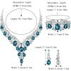 imageBriLove Womens Wedding Bridal Austrian Crystal Teardrop Flower Cluster Statement Necklace Dangle Earrings Jewelry Set for Party Prom3PcsBlue Topaz