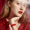 imageBriLove Womens Wedding Bridal Crystal MarquiseShape Leaf Stretch Bangle Bracelet03Ruby Color GoldTone