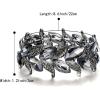 imageBriLove Womens Wedding Bridal Crystal MarquiseShape Leaf Stretch Bangle Bracelet05Grey BlackTone