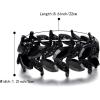 imageBriLove Womens Wedding Bridal Crystal MarquiseShape Leaf Stretch Bangle Bracelet06Black BlackTone