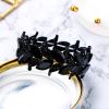 imageBriLove Womens Wedding Bridal Crystal MarquiseShape Leaf Stretch Bangle Bracelet06Black BlackTone