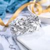 imageBriLove Womens Wedding Bridal Crystal MarquiseShape Leaf Stretch Bangle Bracelet07Clear SilverTone