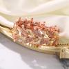 imageBriLove Womens Wedding Bridal Crystal MarquiseShape Leaf Stretch Bangle BraceletPeach Morganite Color RoseGoldtone