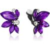 imageBriLove Gorgeous Stunning Rhinestone Marquise Clipon Earrings for Women Wedding Bridal Party Prom AccessoriesPurple BlackTone