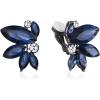 imageBriLove Gorgeous Stunning Rhinestone Marquise Clipon Earrings for Women Wedding Bridal Party Prom AccessoriesSapphire Color BlackTone