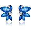 imageBriLove Gorgeous Stunning Rhinestone Marquise Stud Earrings for Women Wedding Bridal Party Prom AccessoriesRoyal Blue BlackTone