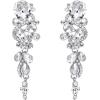 imageBriLove Wedding Bridal ClipOn Earrings for Women Bohemian Boho Crystal Multiple Teardrop Chandelier Dangle Jewelry Clear SilverTone