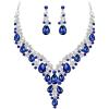 2Pcs-Blue Silver-Tone